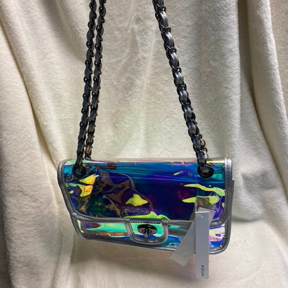 AQUA Iridescent Convertible Shoulder Bag - Picture 1 of 4